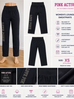 Pink Active Black Love Pink Leggings Medium